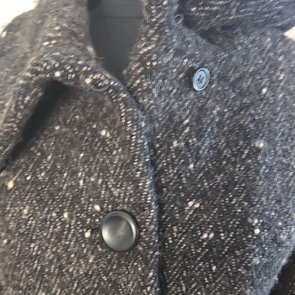 UNITED COLORS OF BENETTON Black Tweed Crop Swing Jacket - Picture 5 of 10